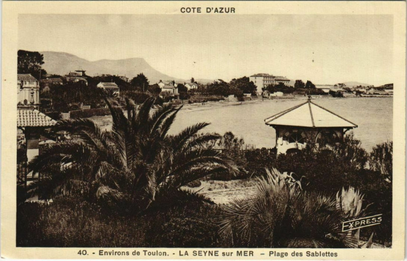 Carte postale ancienne La Seyne-sur-Mer Plages des Sablettes - Environs de Toulon à Toulon