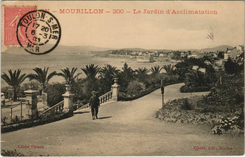 Carte postale ancienne Toulon Le Mourillon - Le Jardin d'Acclimatation à Toulon