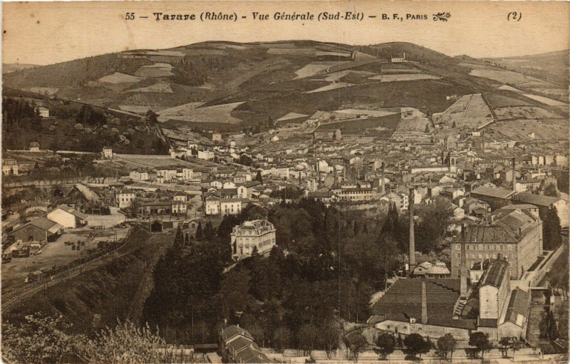 Carte postale ancienne Tarare - Vue générale - Sud-Est à Tarare