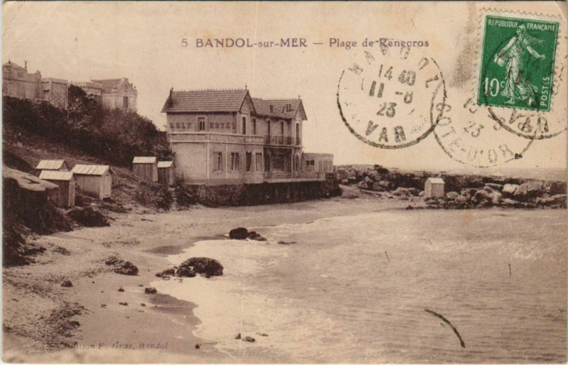 Carte postale ancienne Bandol Plage Renecros France à Bandol