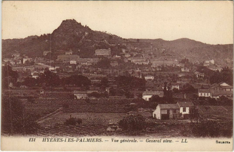 Carte postale ancienne Hyeres vue generale France à Hyères