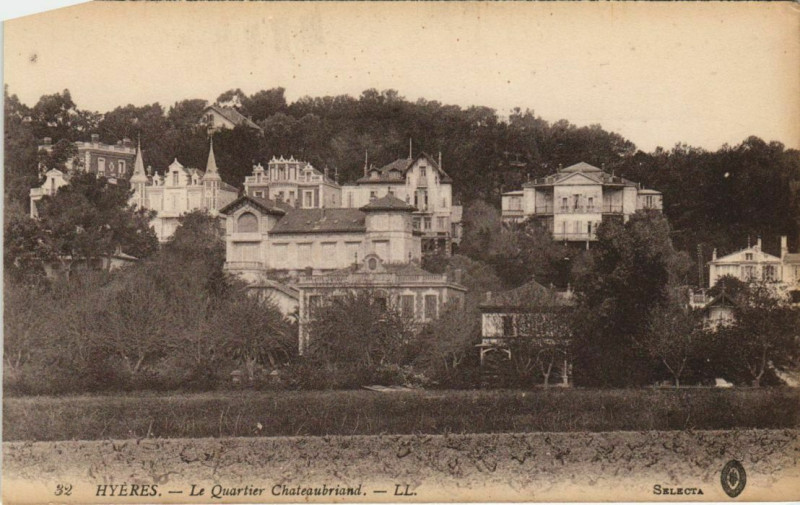 Carte postale ancienne Hyeres Quartier Chateaubriand France à Hyères