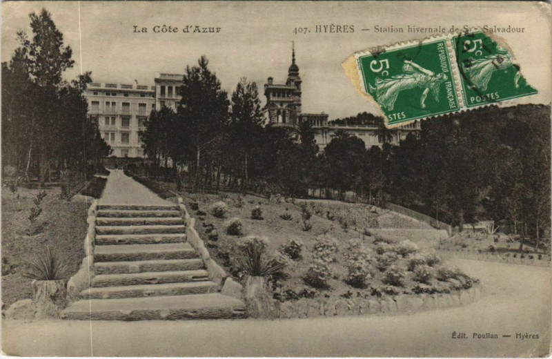 Carte postale ancienne Hyeres Station hivernale de San Salvadour France à Hyères