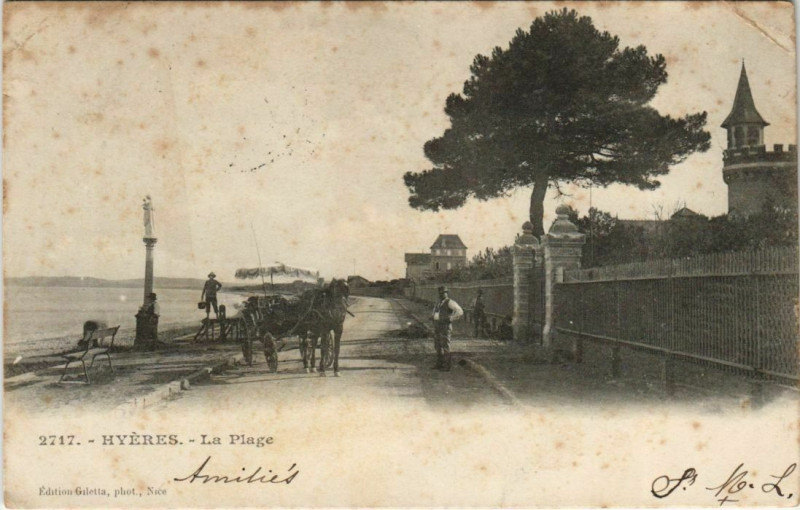 Carte postale ancienne Hyeres La Plage France à Hyères