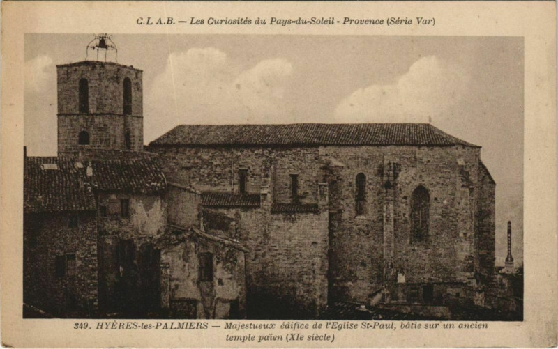 Carte postale ancienne Hyeres Eglise Saint-Paul France à Hyères