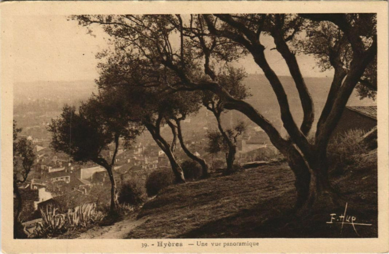 Carte postale ancienne Hyeres Une vue panoramique France à Hyères