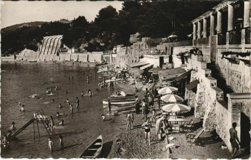 Carte postale ancienne Bandol Plage Renecros France à Bandol
