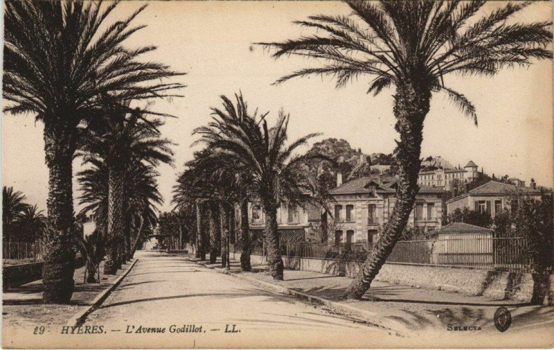 Carte postale ancienne Hyeres Avenue Godillot France à Hyères