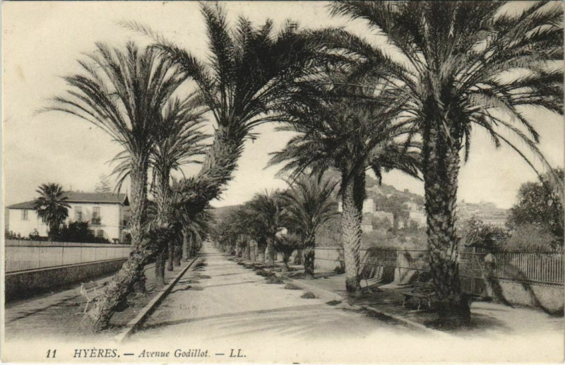 Carte postale ancienne Hyeres Avenue Godillot France à Hyères