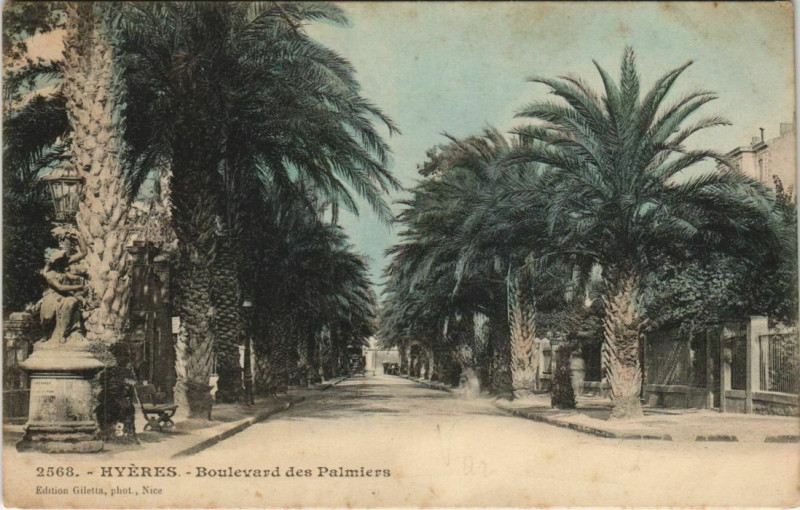 Carte postale ancienne Hyeres Boulevard des Palmiers France à Hyères
