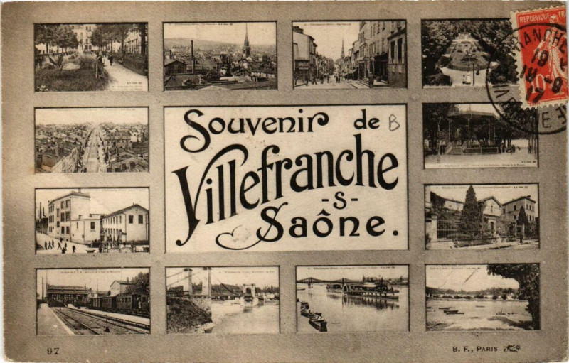 Carte postale ancienne Souvenir de Villefranche-sur-Saone à Villefranche-sur-Saône