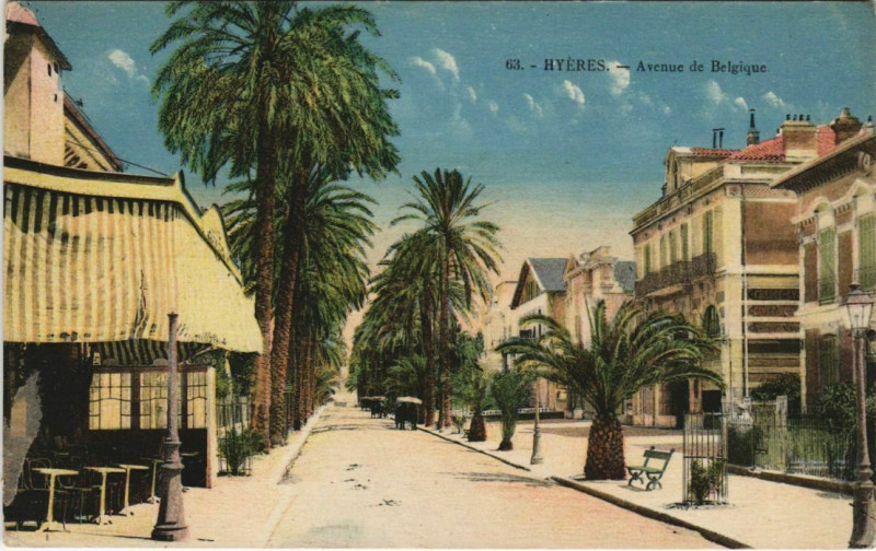 Carte postale ancienne Hyeres Avenue de Belgique France à Hyères