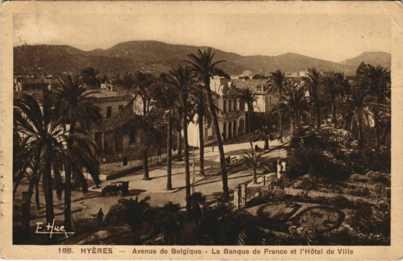 Carte postale ancienne Hyeres Avenue de Belgique France à Hyères
