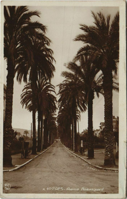 Carte postale ancienne Hyeres Avenue Beauregard France à Hyères