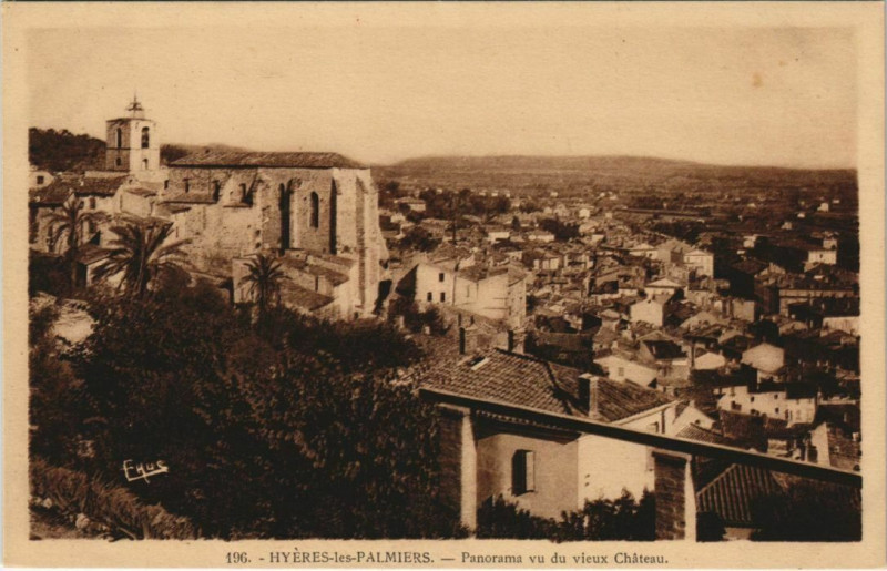 Carte postale ancienne Hyeres Panorama France à Hyères