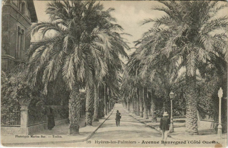 Carte postale ancienne Hyeres Avenue Beauregard France à Hyères