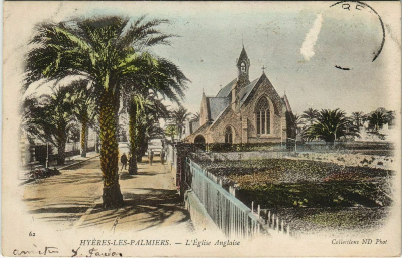 Carte postale ancienne Hyeres Eglise Anglaise France à Hyères