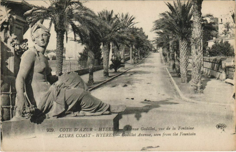Carte postale ancienne Hyeres Avenue Godillot France à Hyères