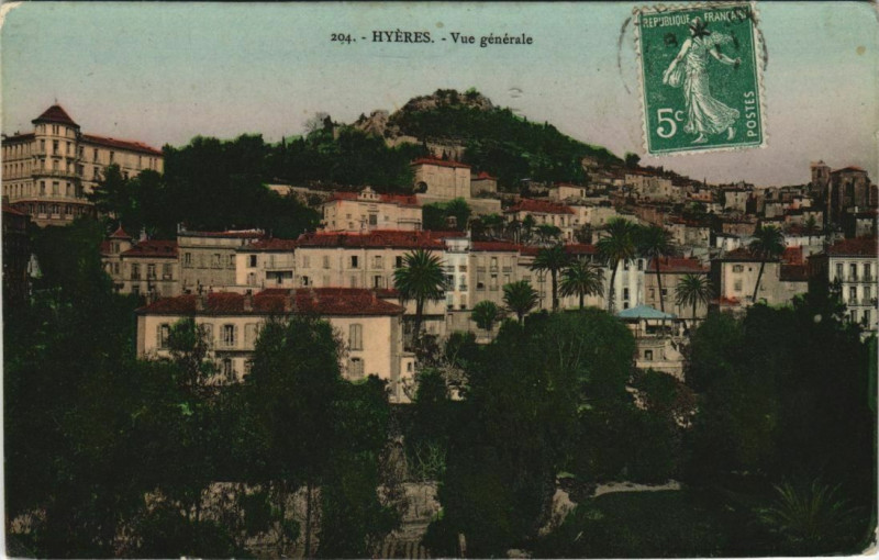 Carte postale ancienne Hyeres vue generale France à Hyères