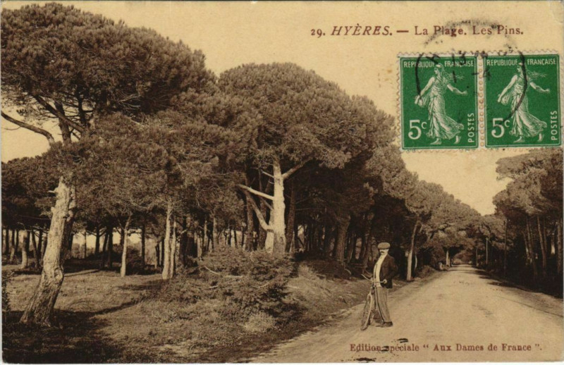 Carte postale ancienne Hyeres La Plage ,Les Pins France à Hyères