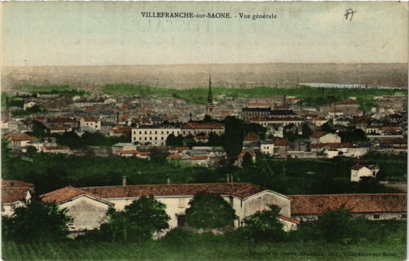 Carte postale ancienne Villefranche-sur-Saone Vue générale à Villefranche-sur-Saône