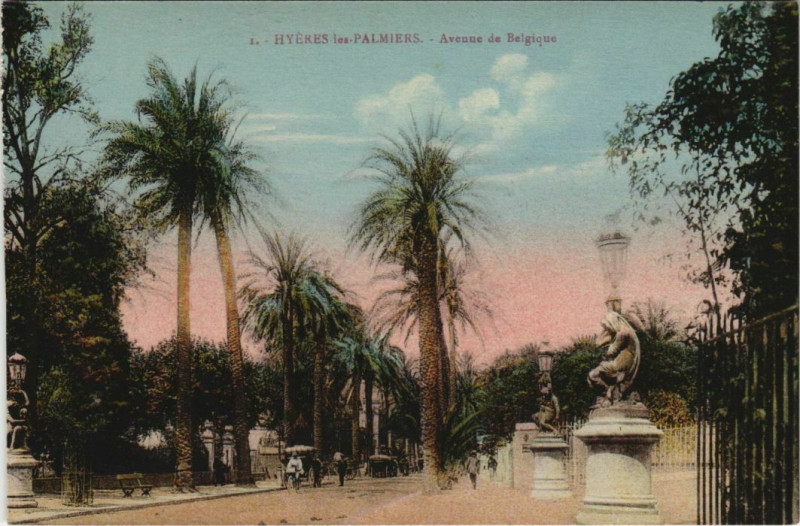 Carte postale ancienne Hyeres Avenue de Belgique France à Hyères