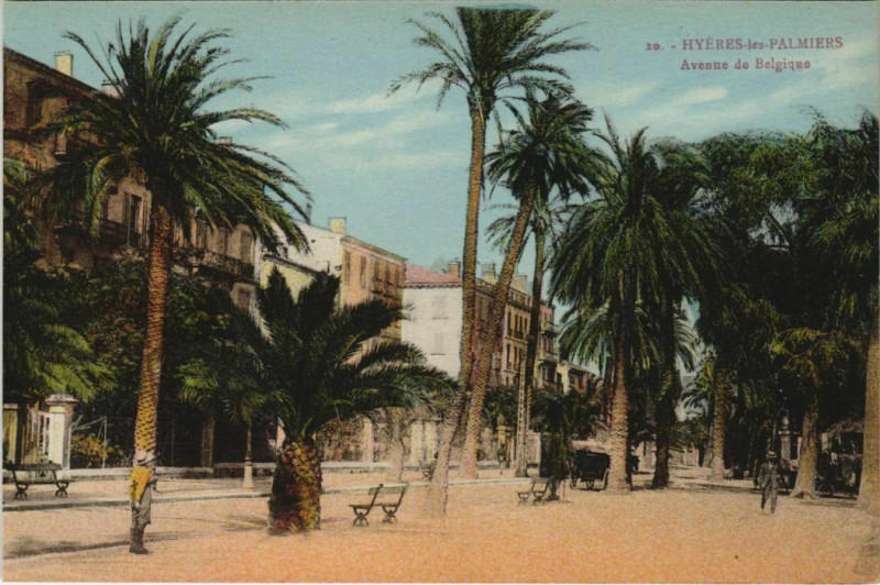 Carte postale ancienne Hyeres Avenue de Belgique France à Hyères