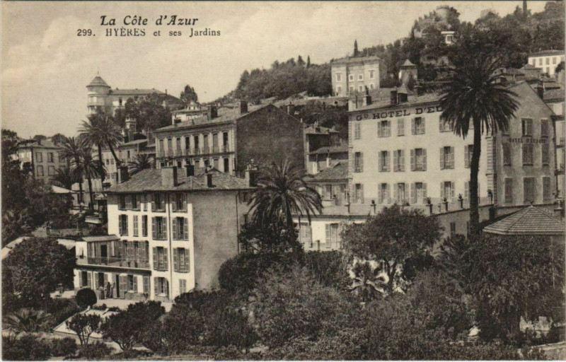 Carte postale ancienne Hyeres et ses Jardins France à Hyères