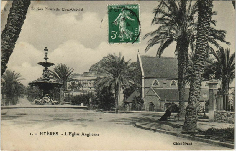 Carte postale ancienne Hyeres Eglise Anglicane France à Hyères