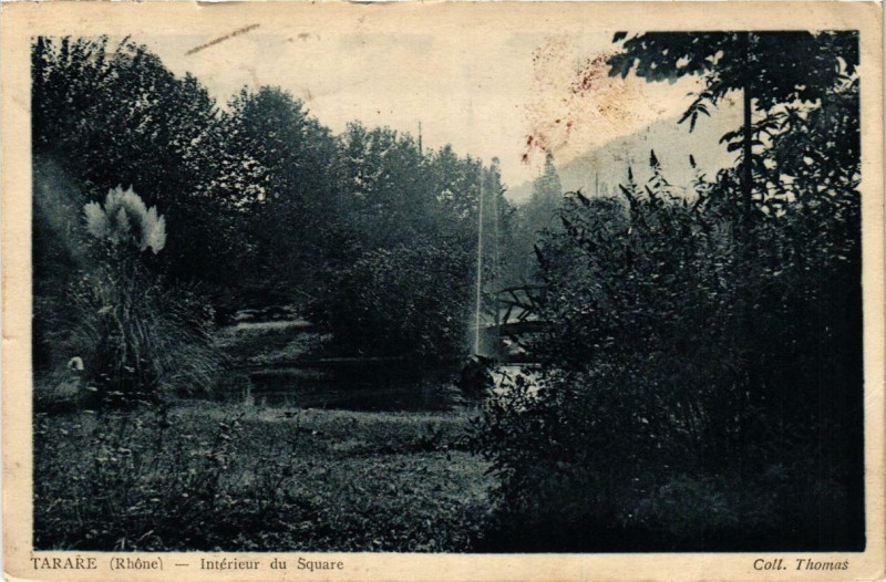 Carte postale ancienne Tarare Intérieur du Square à Tarare