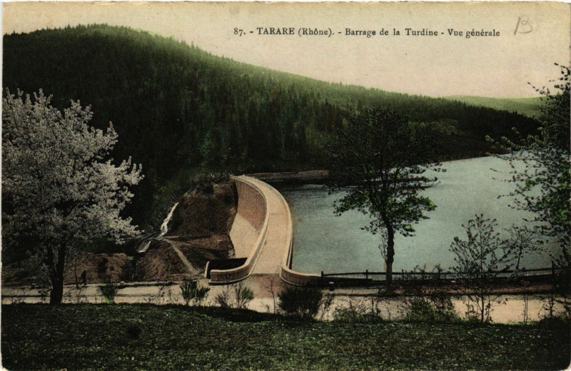 Carte postale ancienne Tarare - Barrage de la Turdine - Vue générale à Tarare