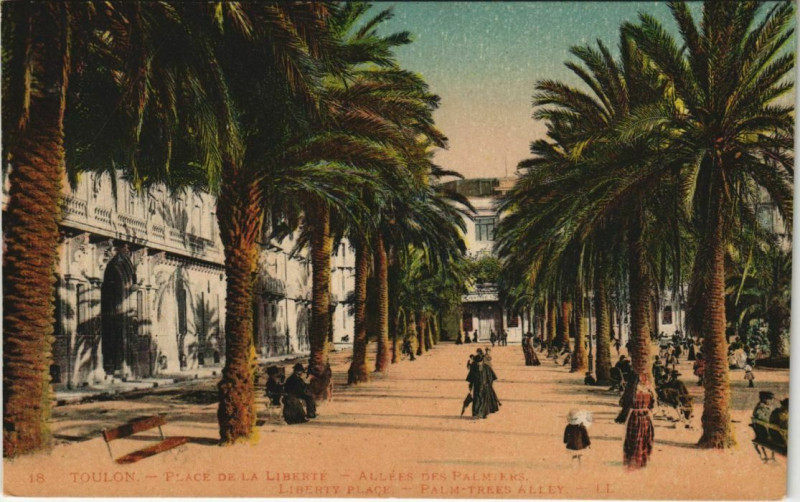 Carte postale ancienne Toulon Place de la Liberte ,Allee des Palmiers France à Toulon