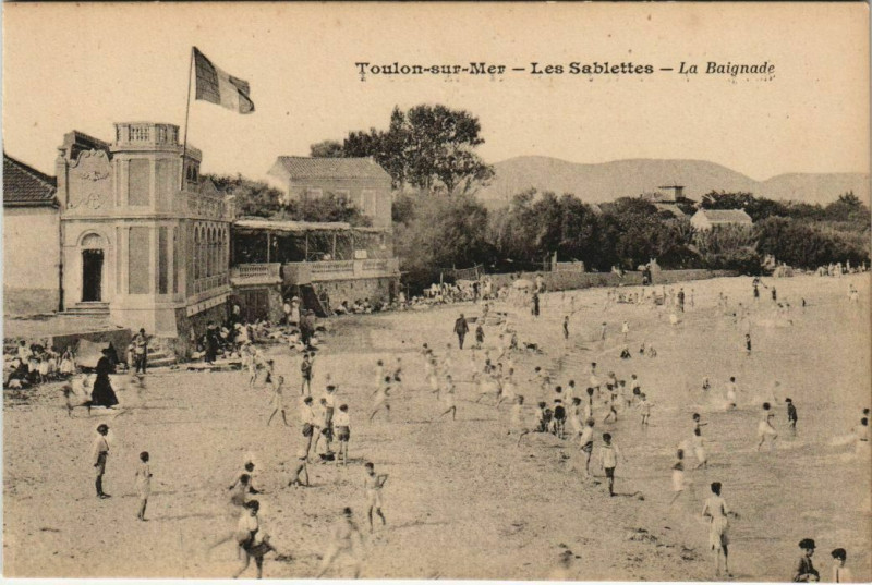 Carte postale ancienne Toulon Les Sablettes ,La Baignade France à Toulon
