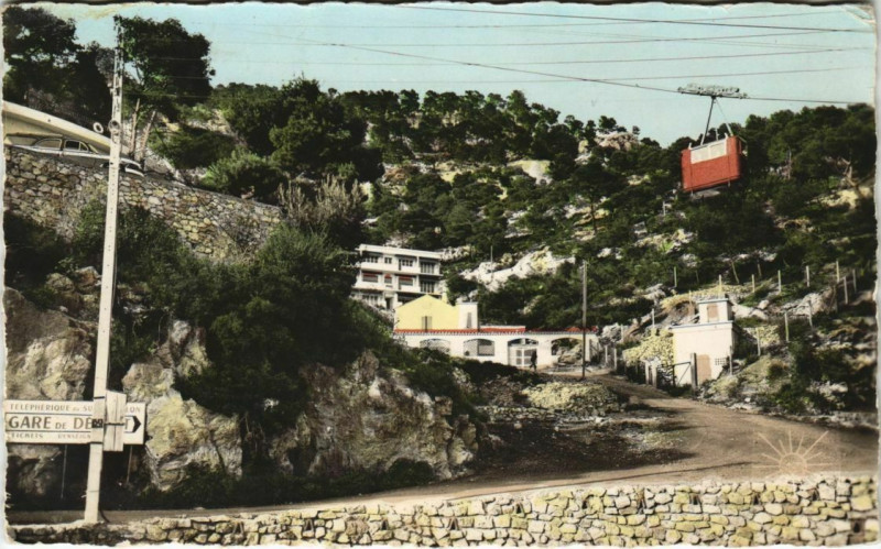 Carte postale ancienne Toulon Depart au Teleferique France à Toulon