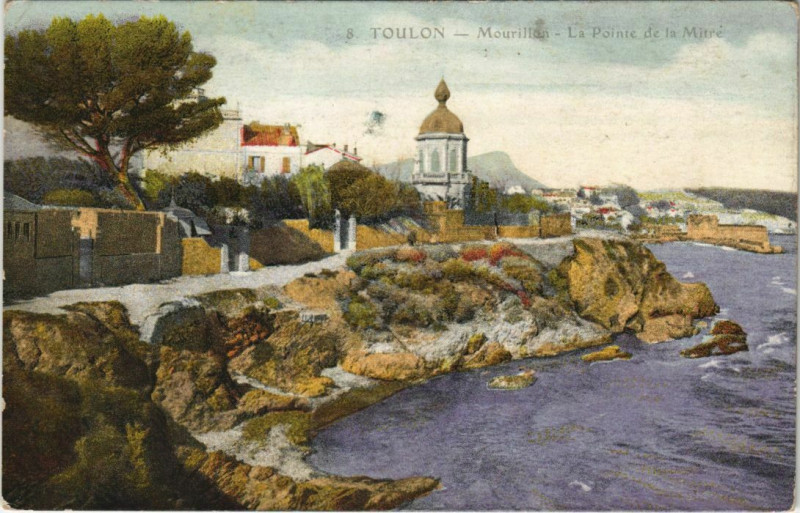 Carte postale ancienne Toulon Mourillon ,Pointe de la Mitre France à Toulon