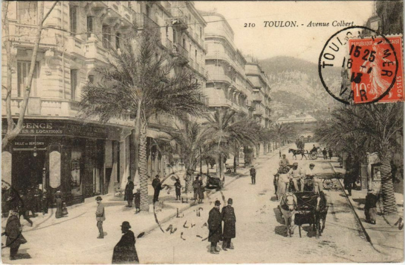 Carte postale ancienne Toulon Avenue Colbert France à Toulon