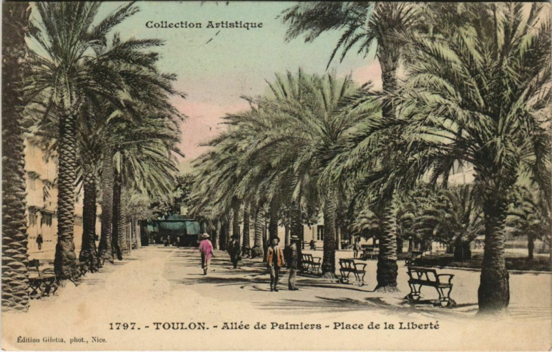 Carte postale ancienne Toulon Place de la Liberte ,Allee des Palmiers France à Toulon
