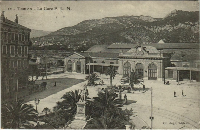 Carte postale ancienne Toulon La Gare P.L.M. France à Toulon