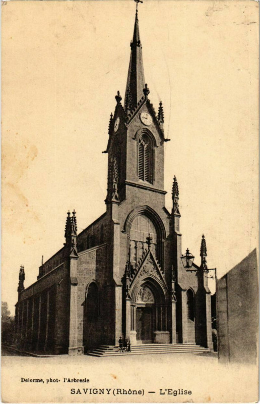 Carte postale ancienne Savigny - L'Eglise à Savigny