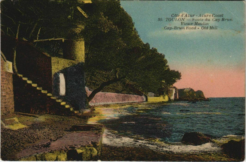 Carte postale ancienne Toulon Route du Cap Brun France à Toulon