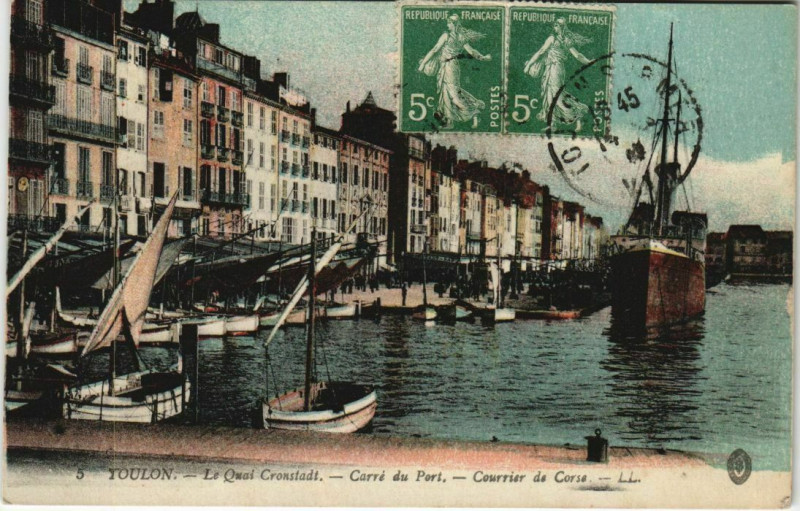 Carte postale ancienne Toulon Quai de Cronstadt ,Carre du Port France à Toulon