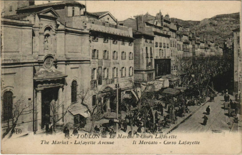 Carte postale ancienne Toulon Le Marche ,Cours Lafayette France à Toulon