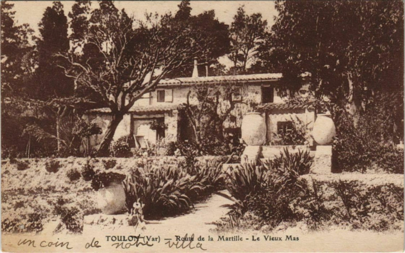 Carte postale ancienne Toulon Route de la Martille ,Le Vieux Mas France à Toulon