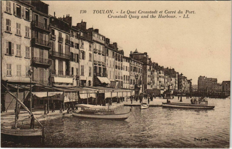 Carte postale ancienne Toulon Quai de Cronstadt ,Carre du Port France à Toulon