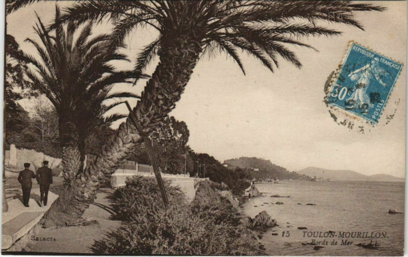 Carte postale ancienne Toulon Mourillon ,Bords de Mer France à Toulon