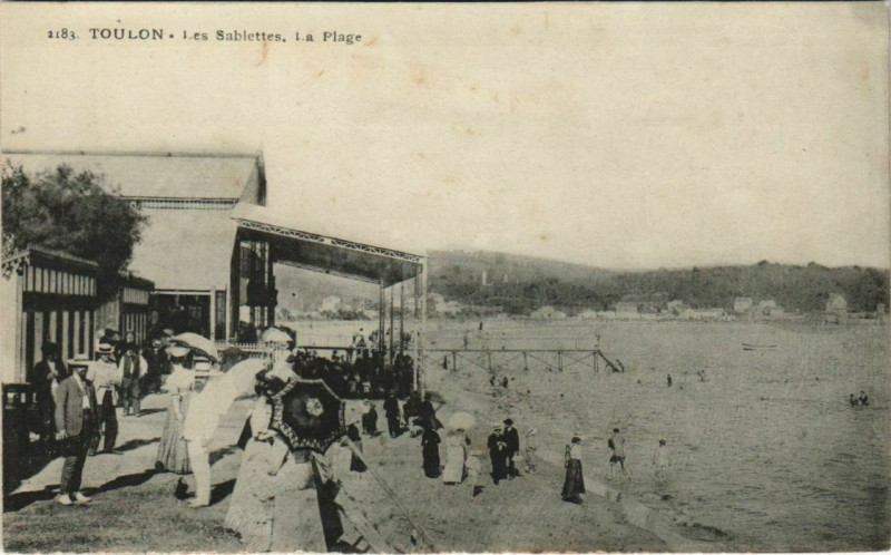 Carte postale ancienne Toulon Les Sablettes ,La Plage France à Toulon