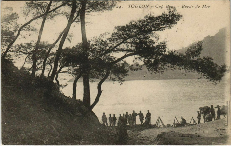 Carte postale ancienne Toulon Cap Brun ,Bords de Mer France à Toulon