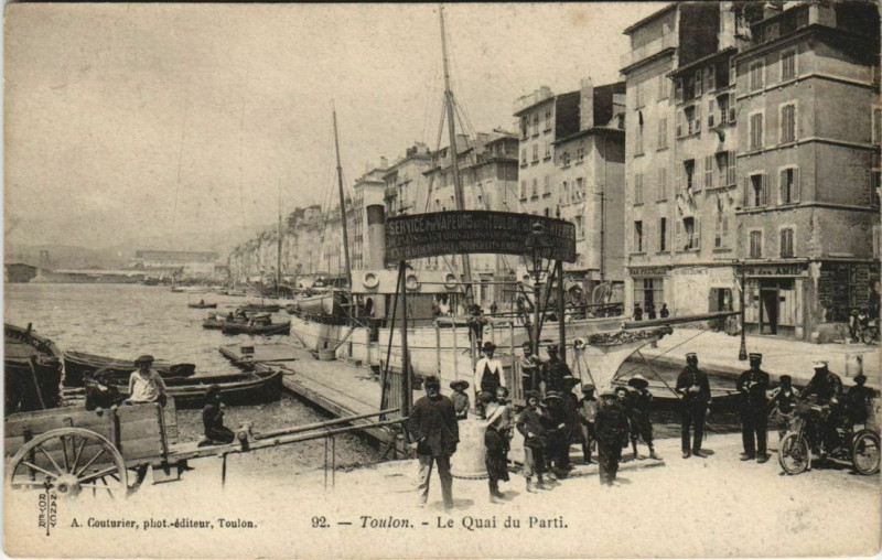 Carte postale ancienne Toulon Le Quai du Parti France à Toulon