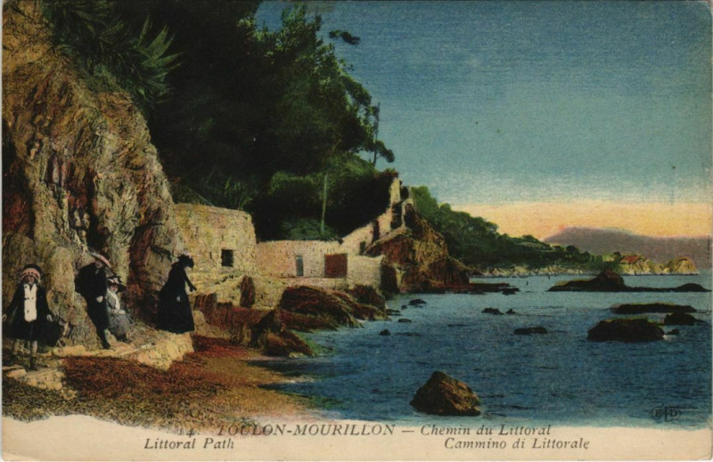 Carte postale ancienne Toulon Mourillon ,Chemin du Littoral France à Toulon