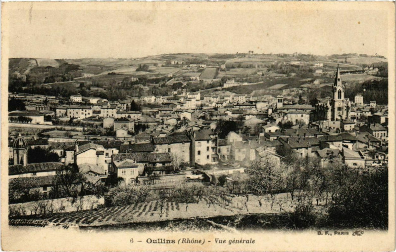 Carte postale ancienne Oullins - Vue Generale à Oullins